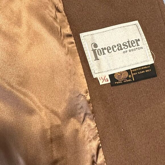 Vtg 70s brown and beige wool coat, Forecaster of Boston Pure Wool size 10 - Picture 9 of 15
